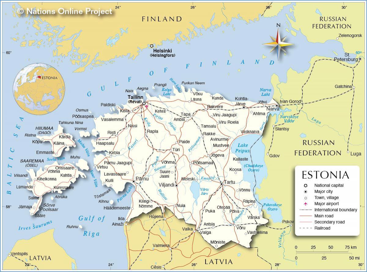kartes Igaunijas pilsētu
